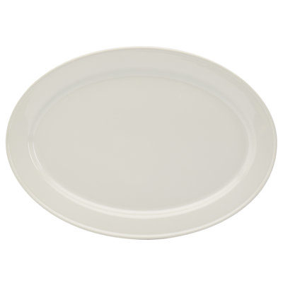 Denmark Tools For Cooks 16.5in Oval Ceramic Platter White Bistro