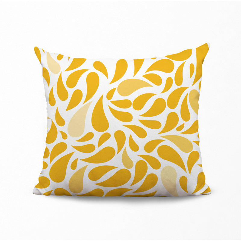 Housse et insert de coussin décoratif en polyester, L 15 po x H 15 po, Jaune