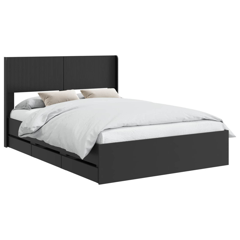Bed, 140 x 190cm, Black