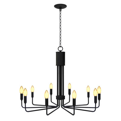 Lustre noir 10 lumières