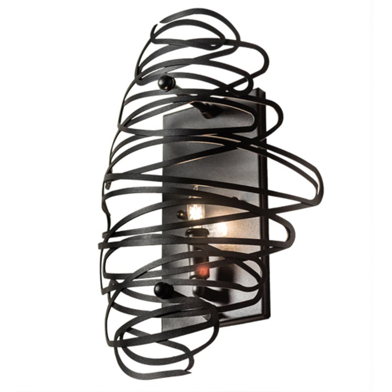 Cyclone 1 - Light Candle Wall Light, Textured Black