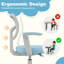 Chaise de bureau pour enfants avec hauteur réglable, accoudoirs et repose-pieds bleu-672340568