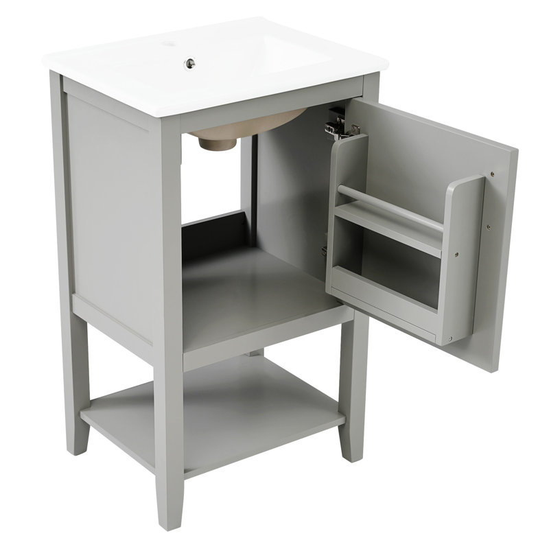 20" Bathroom Vanity With Sink, Gris