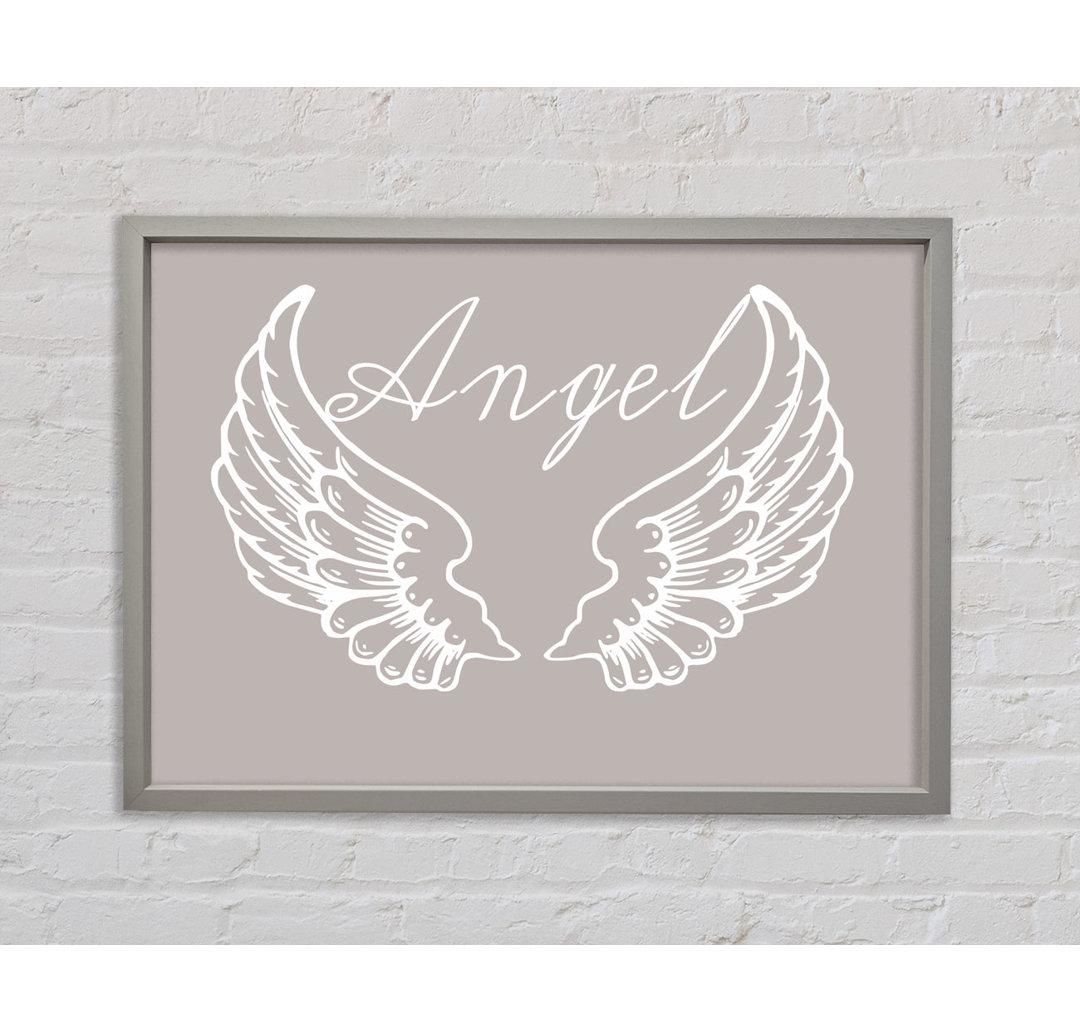 Angel Wings 4 Beige - Einzelner Bilderrahmen Kunstdrucke auf Leinwand