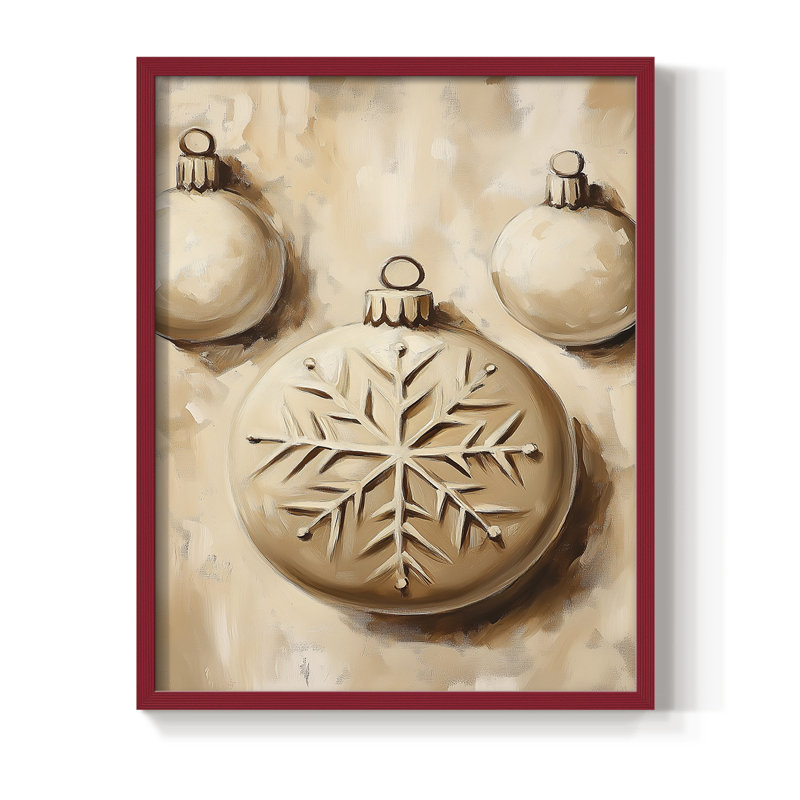 Art des Fêtes de Noël - Série 2 - CDXV, reproduction encadrée - bois massif, H 21 po x l 17 po, Rouge