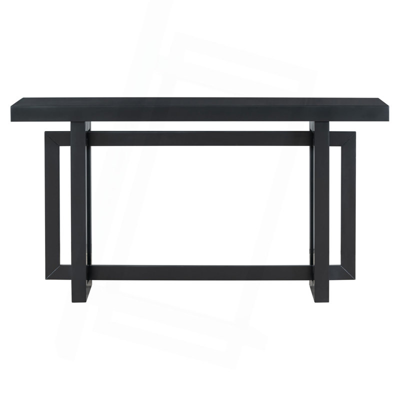 59.1'' Painted Entryway Table With Pine Veneer,Unique Triple Rectangle Design Console Table With Thick Pine Wood Legs,Extra Long Sofa Table Versatile For Hallway, Living Room,Kitchen