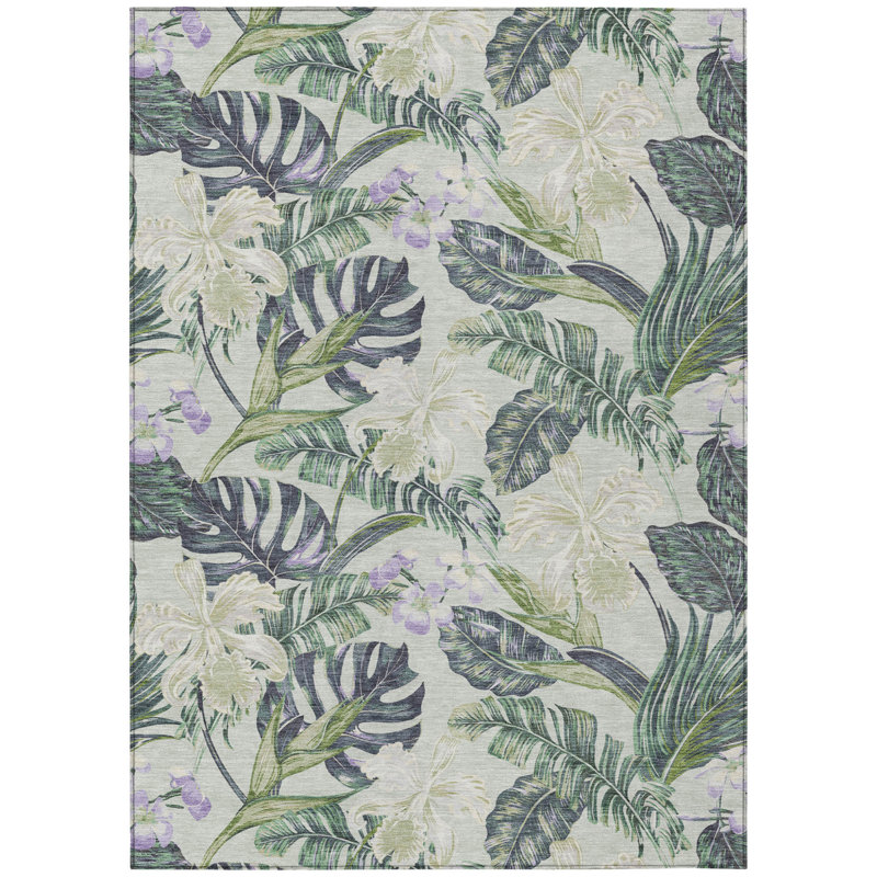 Tapis vert lavande et ivoire Fagundes