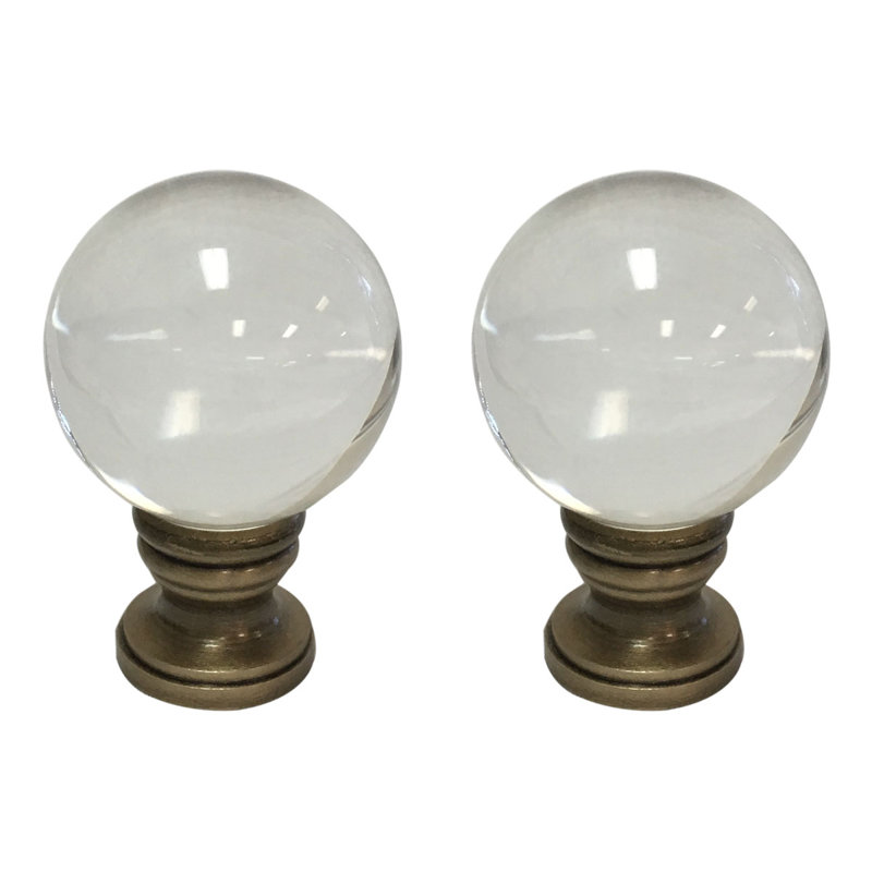 Faîteau de lampe boule de cristal, Base laiton antique