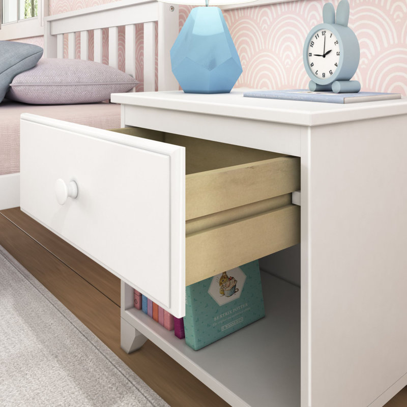 Johann Nightstand with 1 Drawer, White