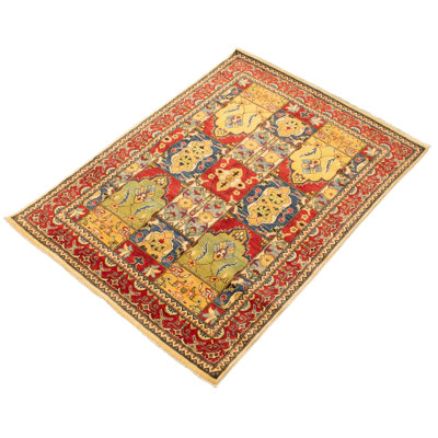 Quantina One-of-a-Kind 4'11" X 6'9" 2010s Wool Area Rug in Red
