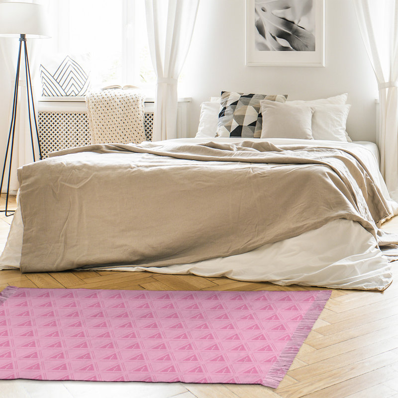 Tapis rose à motif d'arbres minimalistes, Non