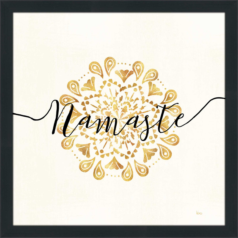 «Namaste I», art textuel sur toile, H 21,5 po x l 21,5 po x P 0,75 po, Cadre espresso