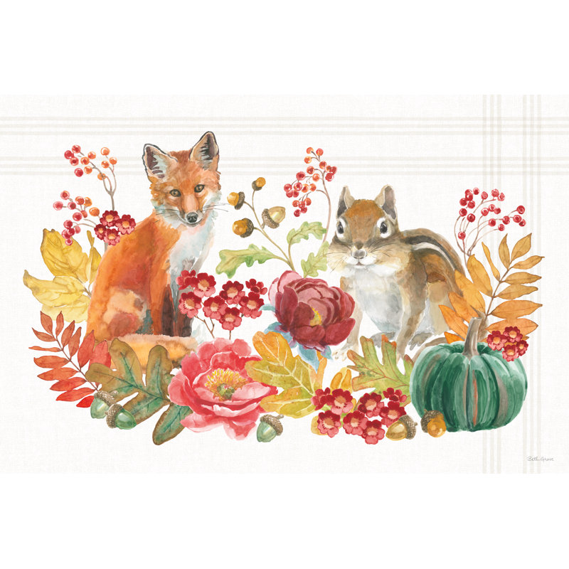 «Wooded Harvest I» par Beth Grove - reproduction imprimée, H 8 po x l 12 po, Non, Wrapped Canvas