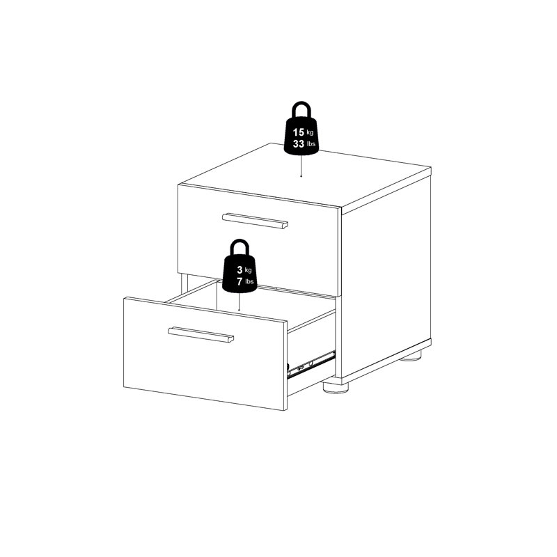 Gianna 15.75'' W Nightstand, White