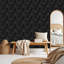 Rouleau de papier peint pelez et collez amovible de luxe anthracite sans soudure l 17,7 po x H 118 po