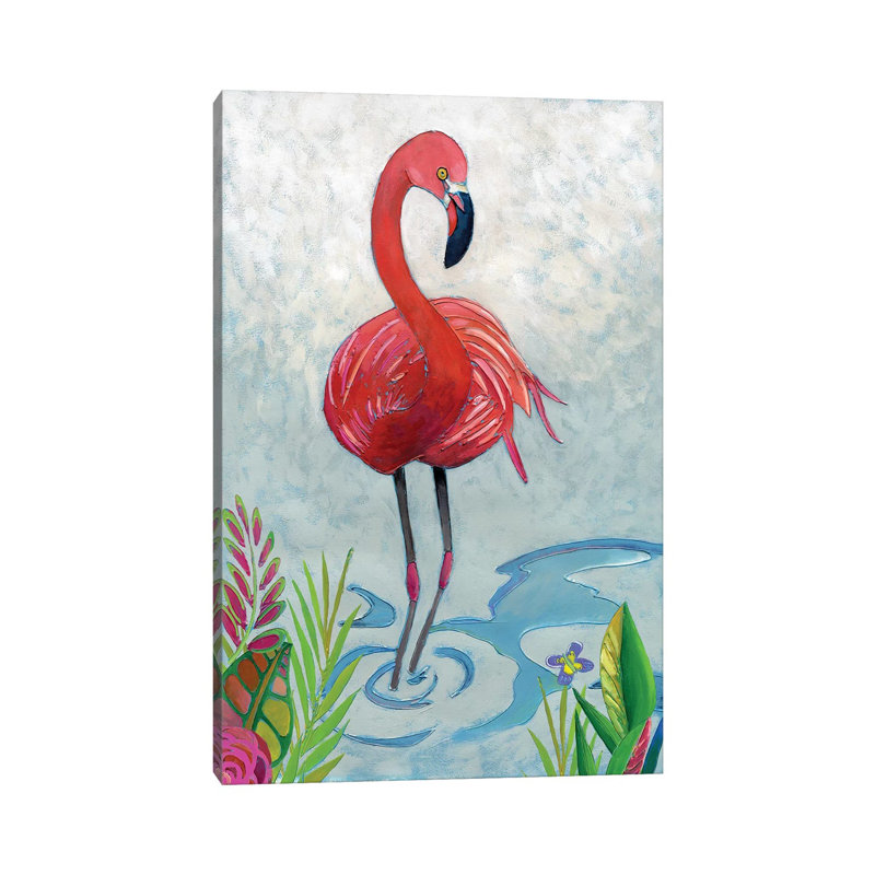 Vivid Flamingo II - Wrapped Canvas Painting, 66.04 cm H x 45.72 cm W x 1.91 cm D