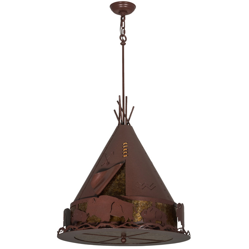Rustic Lodge 4 - Light Pendant, 74" H x 24" W x 24" D, Rust