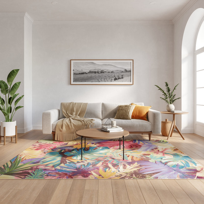 Nourison Color Splash 4' x 6' Multicolor Tropical Rug, Rectangle 4' x 6'
