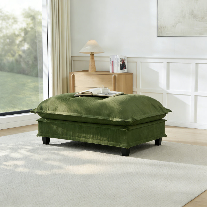Repose-pieds, repose-pieds et décoration en chenille pour repose-pieds en tissu, Vert