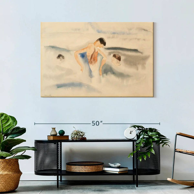 Leisha trois personnages dans l'eau, H 30 po x l 45 po