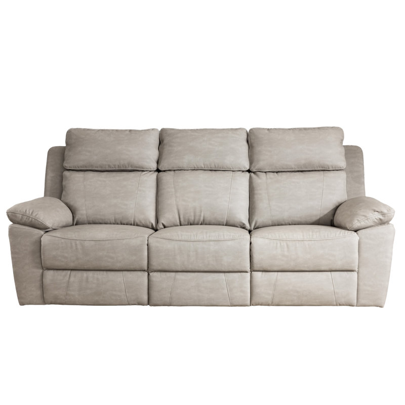 Ceazia 3 Piece Reclining Sofa Set, Light Grey