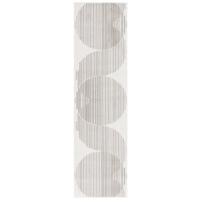 Tapis gris en polypropylène tissé à la machine Ilomae