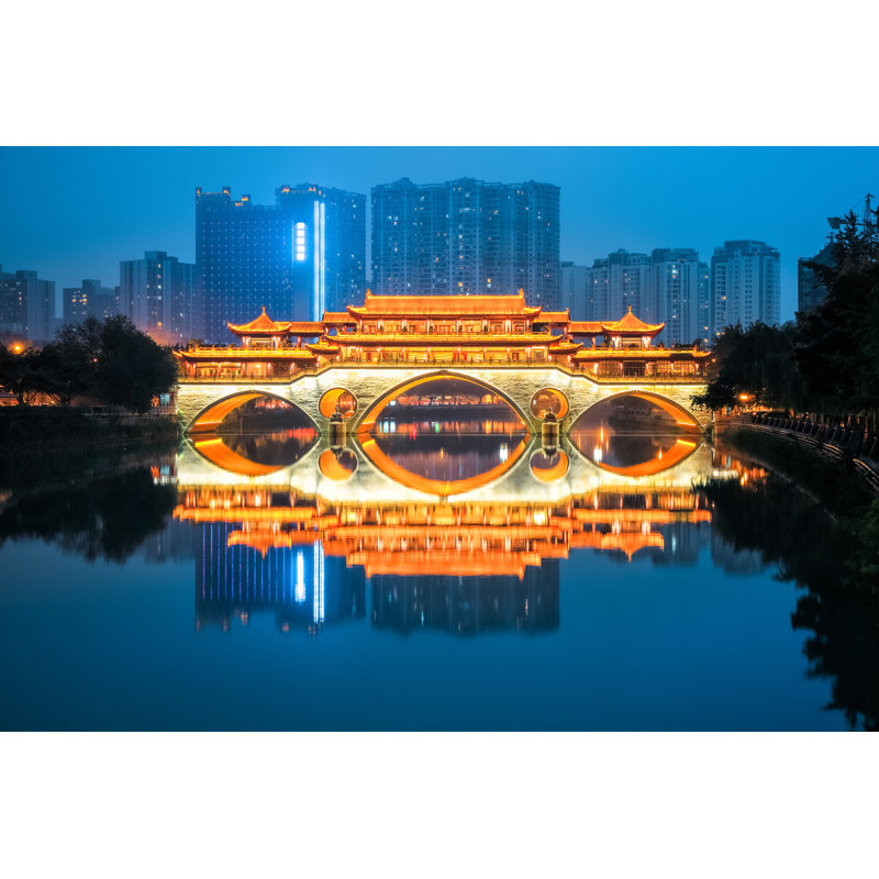 Anshun Bridge. by Chuyu - Wrapped Canvas Print, 30cm H x 46cm W