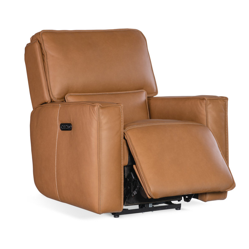 Oslo Antelope Brown Leather Zero Gravity Recliner with Power Headrest