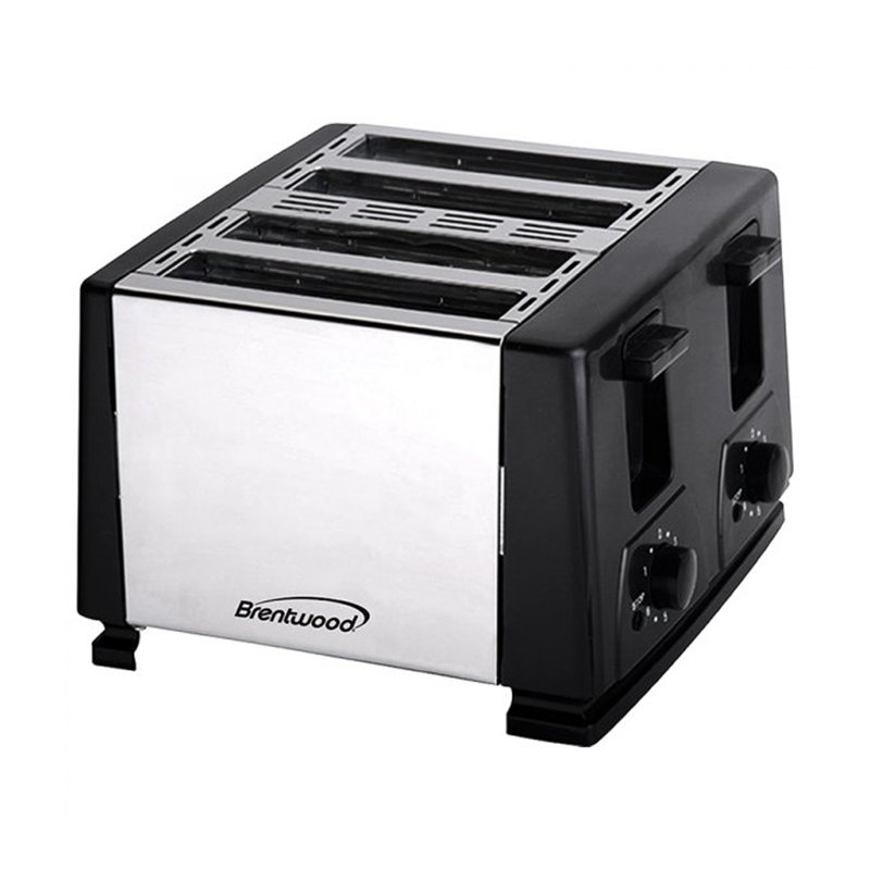 Brentwood Applicances 4 Slice Long Slot Toaster, Black