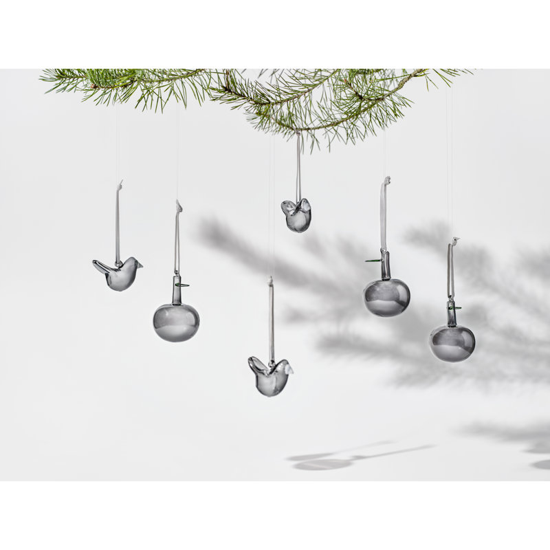 Mini Glass Birds Mix 2025, Gray