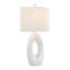 Lampe de table contemporaine 29 po Pearl en blanc mat, coquille naturelle et abat-jour en lin blanc de Grandview Gallery par LumiSource - ensemble de 2