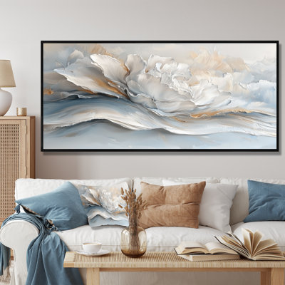 «Grey White Waves of Introspection III», art mural abstrait