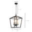 Luminaire suspendu de style lanterne médiévale à 3 lumières en noir / or / argent-1686969210-1686968411