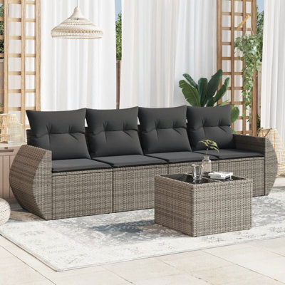  Ensemble de canapé de jardin gris