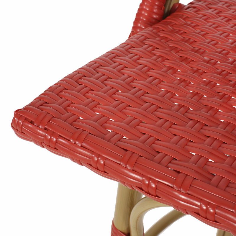 Ensemble de charmants tabourets de bar d'extérieur français, Rouge