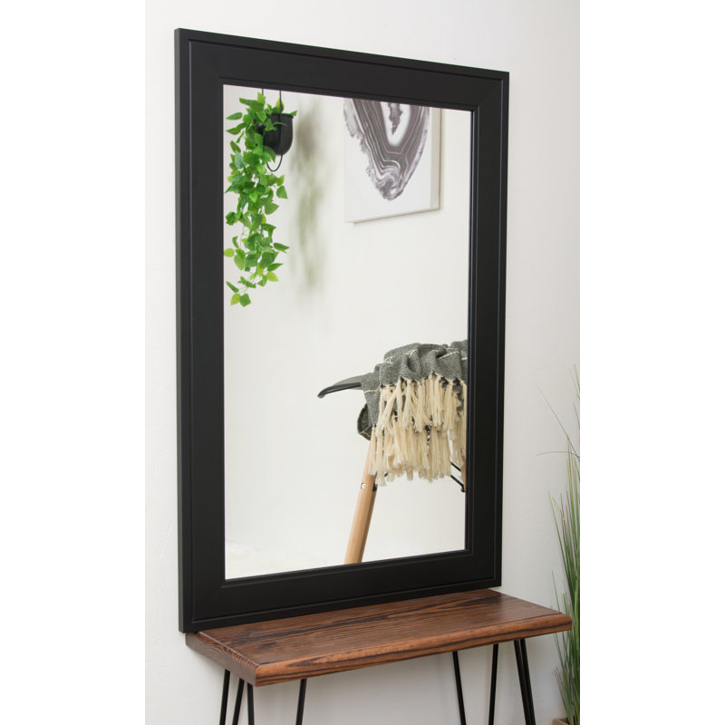 Canonero Classic Wall Mirror, Matte Black, 46" x 32"