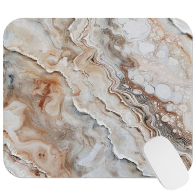 Abstract Marble Geode Crystal III Geode Modern Gaming Cute Office Laptop Desk Pad Gift Mat Square Rectangle Non-Slip Mousepad