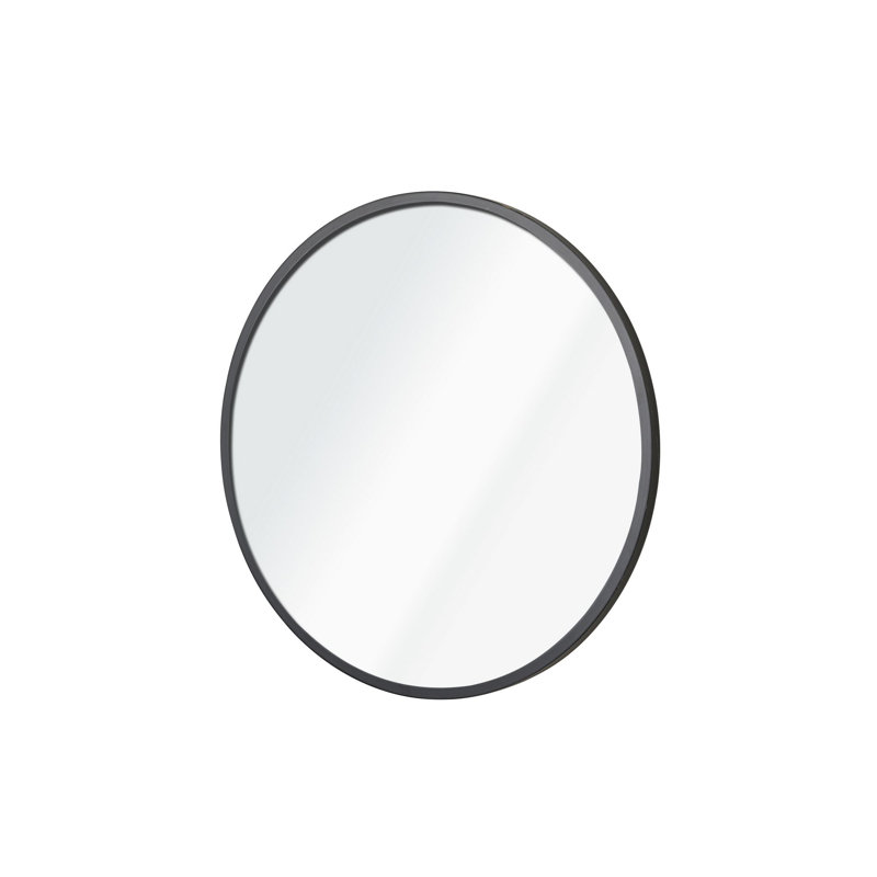 Élégant miroir décoratif noir avec cadre en panneau de fibres à densité moyenne, 15,7 pouces de diamètre | Cadre épais de 0,8 pouce | Conception moderne de couleur unie, parfaite pour la décoration intérieure, le salon ou la chambre à coucher, élégante et contemporaine