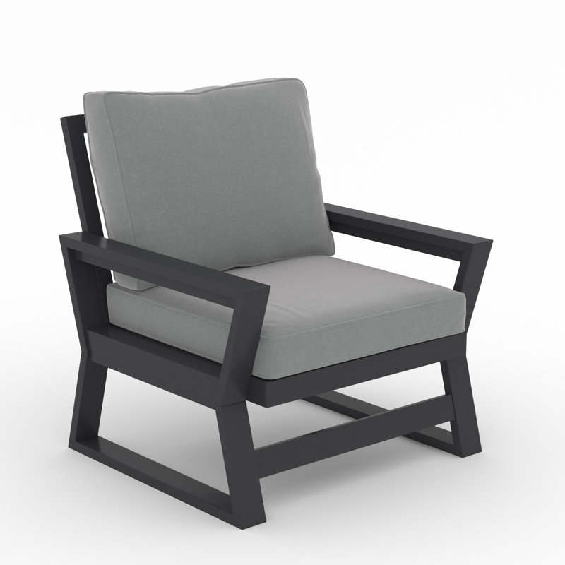 Chaise à assise profonde Malibu, blanc, Gris, Gris
