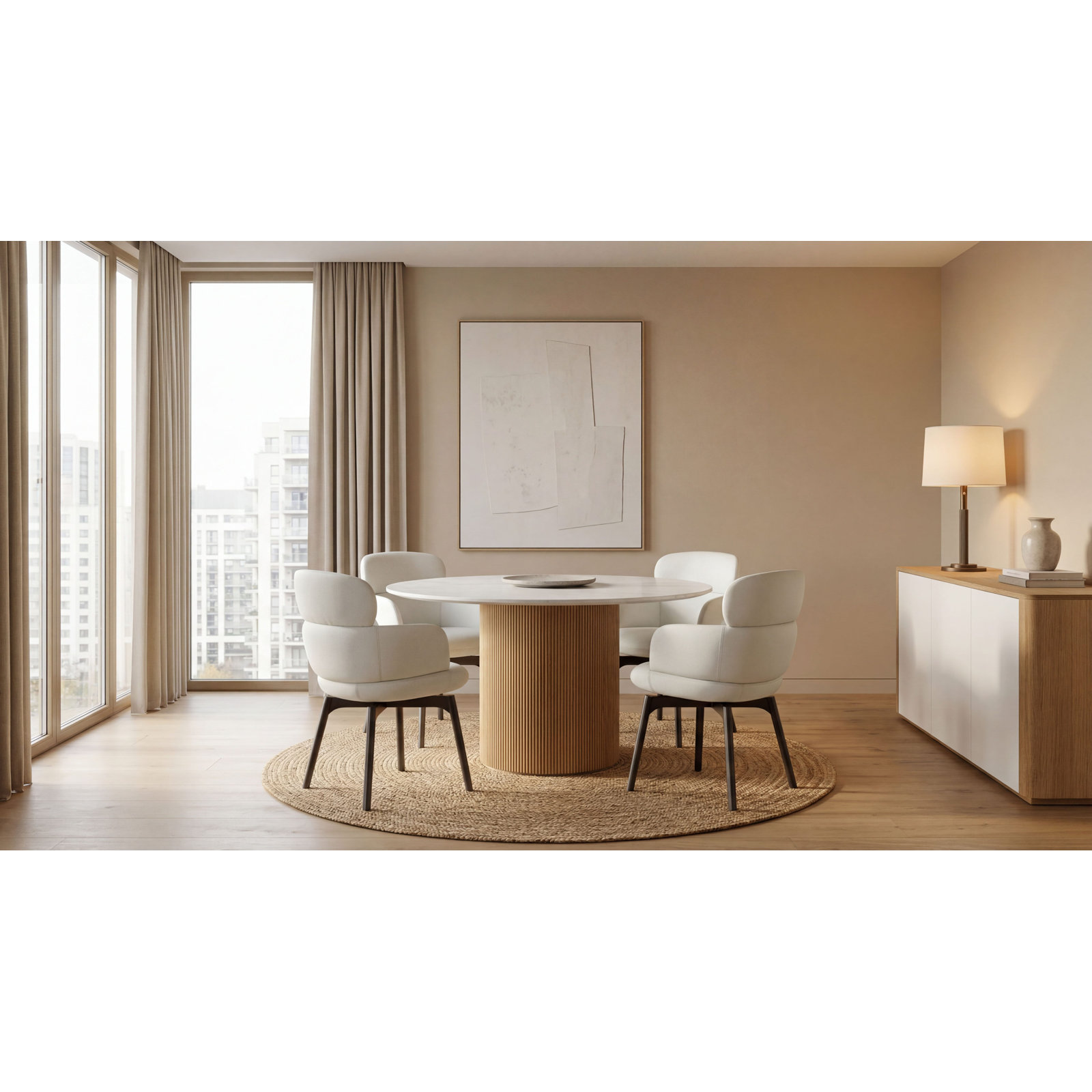 Sinclaire 53.15'' Dining Table, Natural
