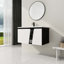 Meuble-lavabo flottant mural avec lavabo simple et porte d'armoire à fermeture en douceur