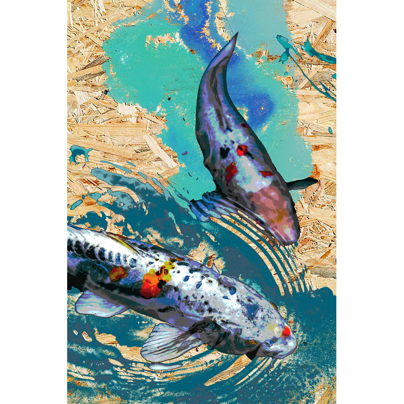 Koi - No Frame Print on Wood