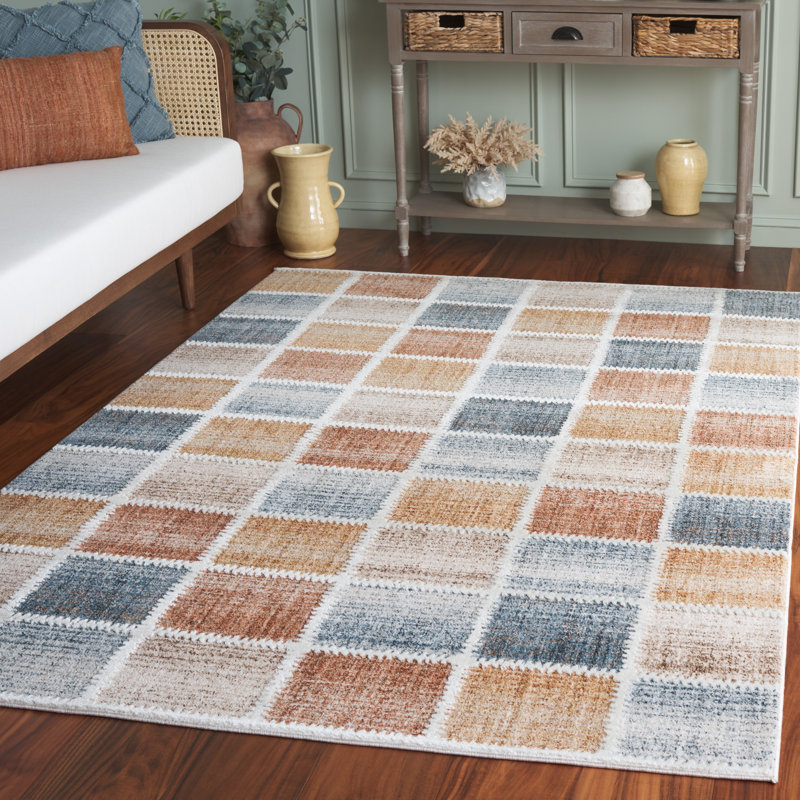 Tapis géométrique Scarlett, Rectangle 5 pi 3 po x 7 pi 6 po