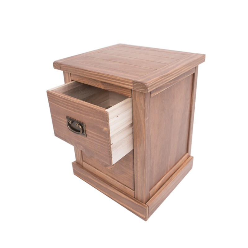 45cm W Solid + Manufactured Wood Bedside Table