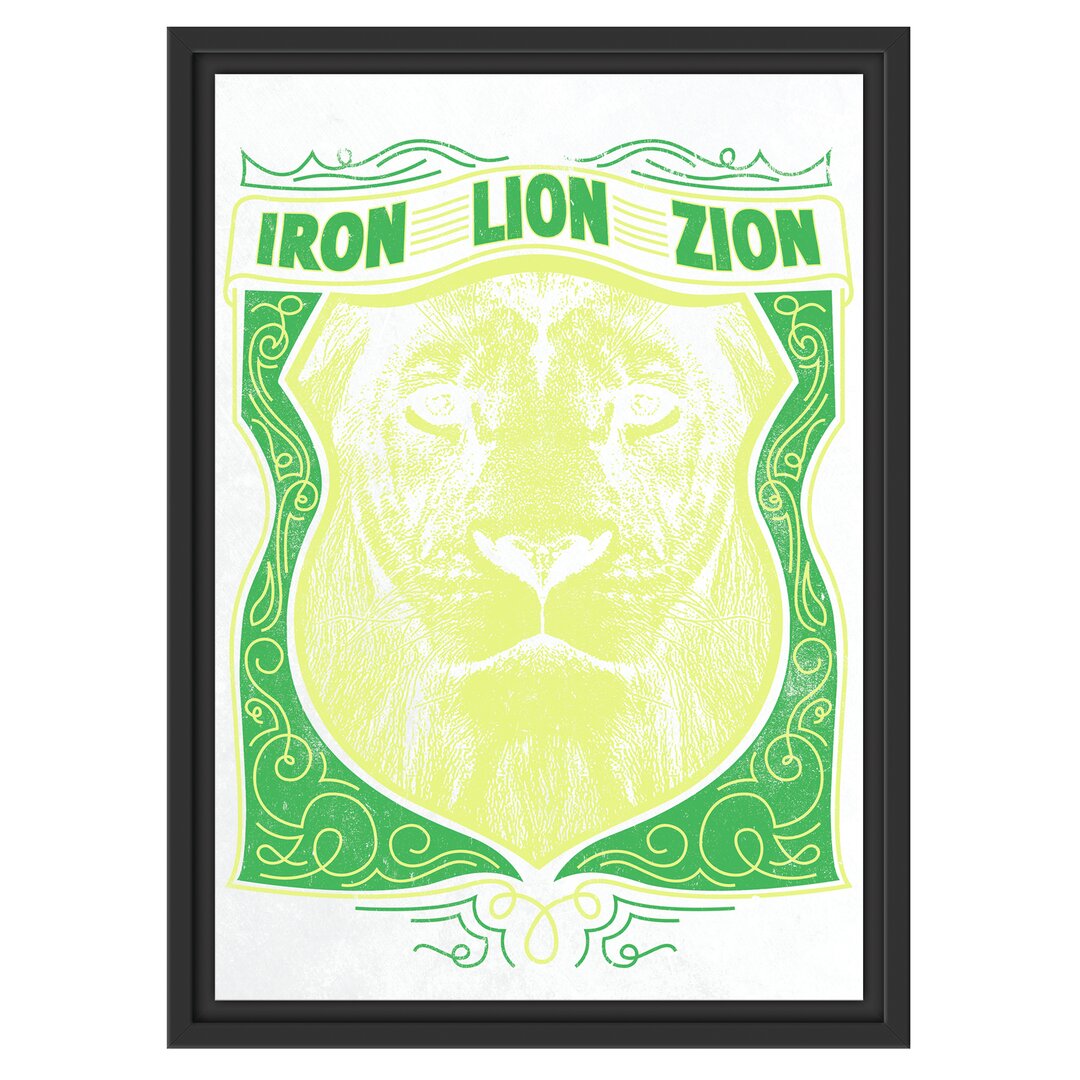 Gerahmtes Wandbild Iron Lion Zion light