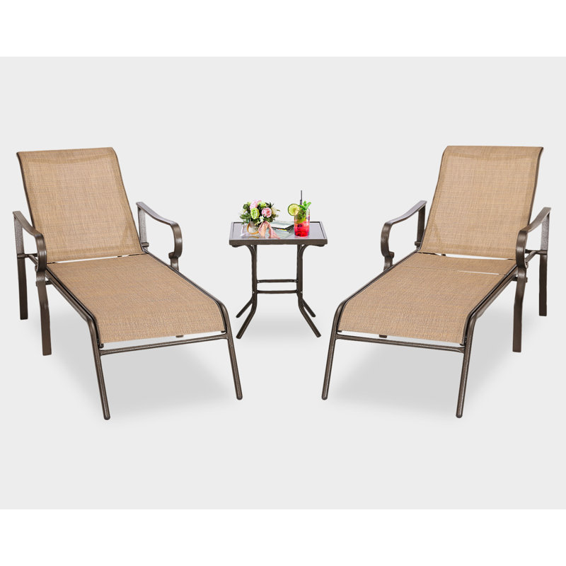 Chaise longue double 62 "Jinn, Gris / brun