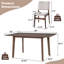 Ensemble de salle à manger moderne 5 pièces - Table rectangulaire en bois massif et chaises rembourrées en lin, finition noyer avec tissu beige pour la cuisine / salle à manger-1691412607