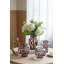 Vase décoratif en verre transparent avec des taches ambrées artistiques, parfait pour un décor moderne et élégant