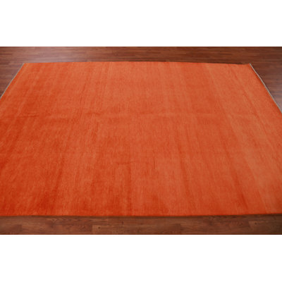 Tapis teint dans la masse orange moderne Gabbeh 6 x 9
