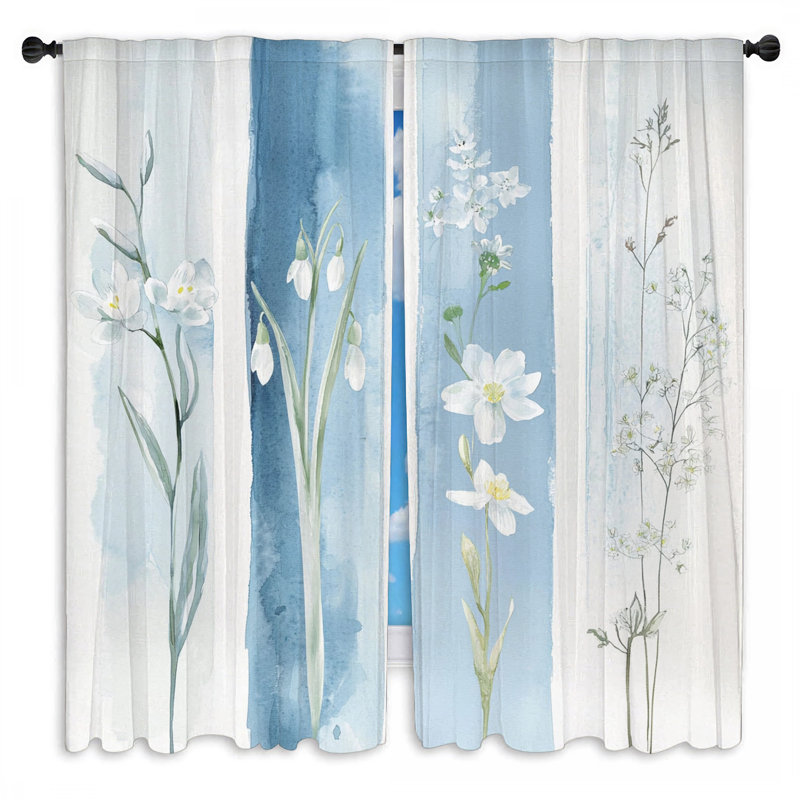 Rideaux à motif floral Wildflowers - 2 panneaux, L 40 po x L 82 po